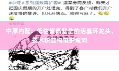 中原内配:低估值高壁垒的活塞环龙头,技术积淀构筑护城河